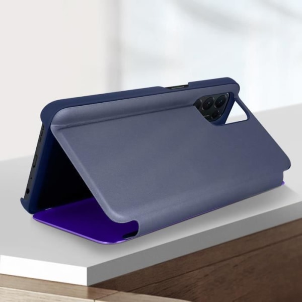 Cover - AVIZAR - Oppo Find X3 Lite - Gennemskinnelig flap - Spejleffekt - Videounderstøttelse Lila