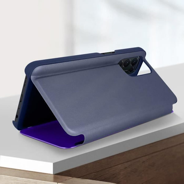 Cover - AVIZAR - Oppo Find X3 Lite - Genomskinlig flik - Spegeleffekt - Videostöd Lila