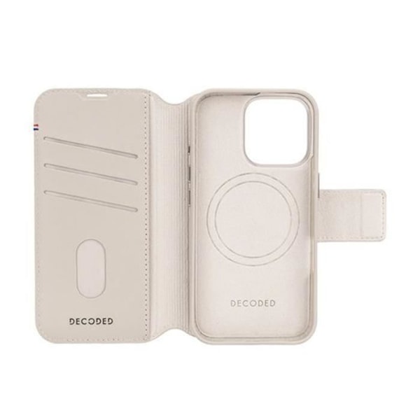 iPhone 16 Pro - MERKKI - Beige Nahkakotelo - MagSafe-yhteensopiva - Puolijäykkä Kuori - 2-in-1 Beige