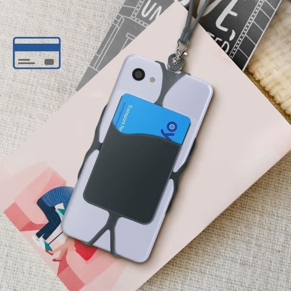 Coque Cordon - Universel - NeckPouch - Silikoni - Harmaa - Pehmeä Grå