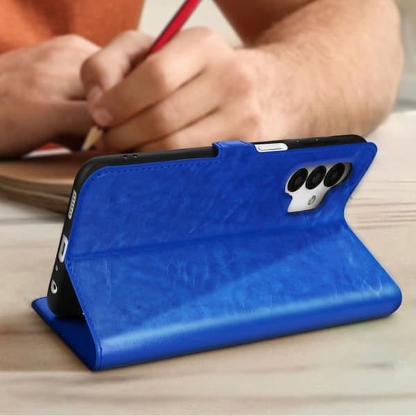 Etui Vindue - Samsung - A13 5G/A04s - Blå - Silikone - Magnetisk Blå