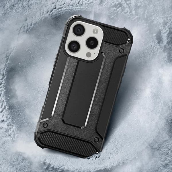 Cover til telefon - AVIZAR - iPhone 16 Pro Max - Stødabsorberende 1.8m - Forstærket silikone - Sort Svart
