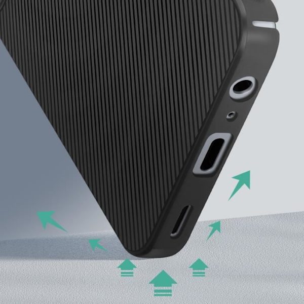 Nillkin hårt fodral för Samsung Galaxy A15 5G - Stötsäkert förstärkta hörn - skjutbart kameraskydd - svart Svart