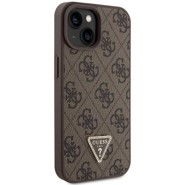 Fodral till Apple iPhone 15 Triangle Strass 4G Guess Brown kastanj