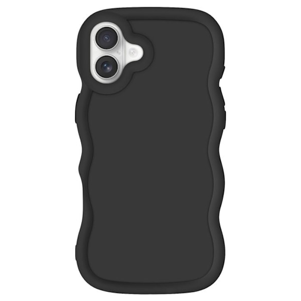 iPhone 16:n Candy-sarjan musta silikoninen iskunkestävä kotelo Svart