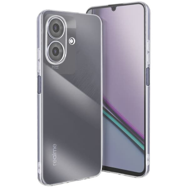 Siliconecover til Realme Note 60 med transparent kamerabeskyttelse hvid