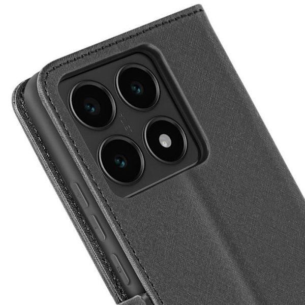 Étui för Xiaomi 14T Pro Läder Saffiano Korthållare 3mk Svart Svart
