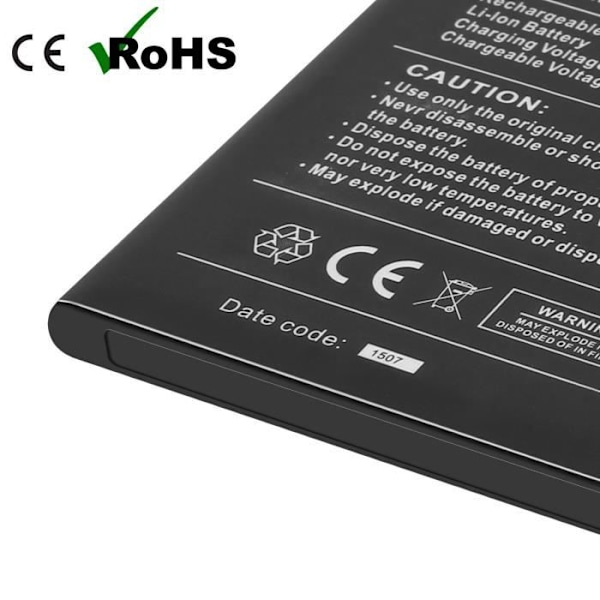Internt batteri til Wiko Fizz - LINQ - BAT-WK06 - Kapacitet 2600mAh - Lithium Ion - 3,7 V Svart