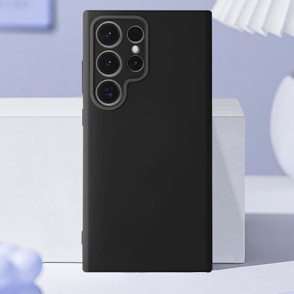 AVIZAR beskyttelsescover til Samsung Galaxy S24 Ultra - Semi-stiv - Sort - Blød finish Svart