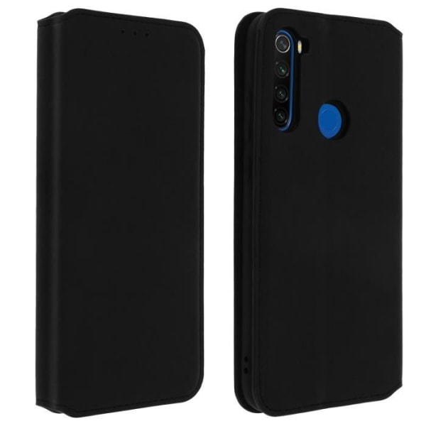 Hoes - AVIZAR - Xiaomi Redmi Note 8T - Øko-læder - Tegnebog - Støttefunktion - Sort Svart