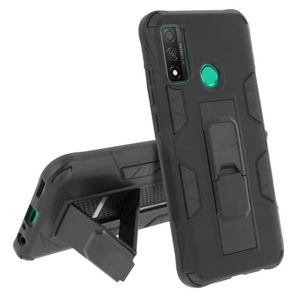 Coque - Huawei - P smart 2020 - Stødabsorberende - Indbygget stativ - Sort Svart