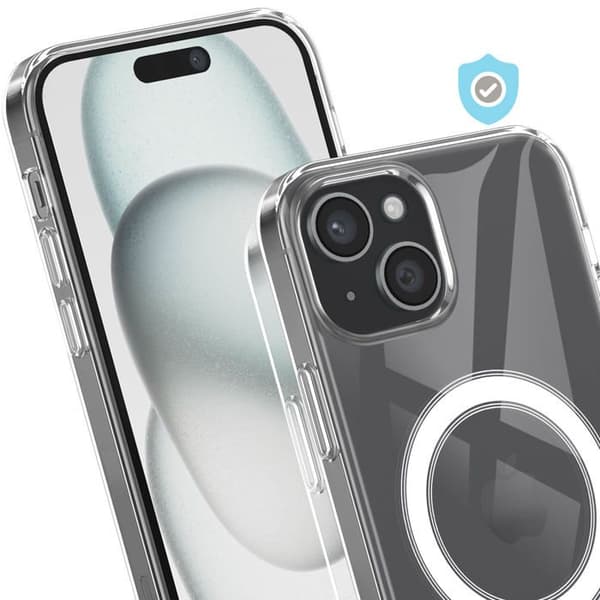 MagSafe-cover til iPhone 15 Plus Essential Design med Forstærkede Hjørner Zanaé Transparent Vit
