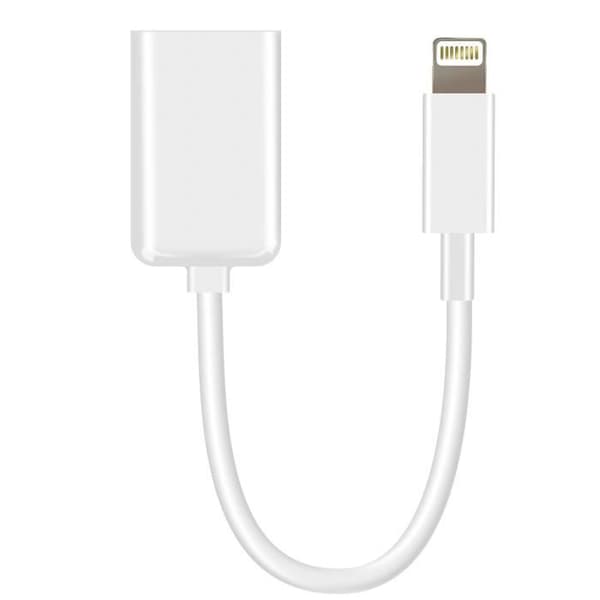 OTG USB-adapter - Apple - Lightning - 10cm - Hvid - Effektiv datatransfer