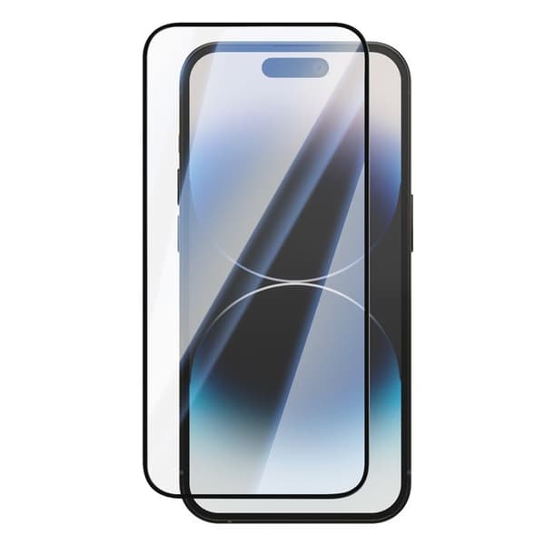 Skærmbeskyttelse til iPhone 14 Pro i Hærdet Glas 0.40mm Høj Modstand Sort Svart