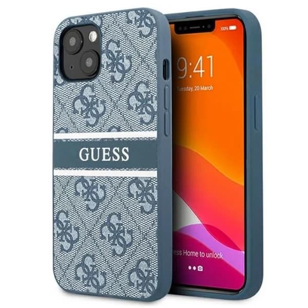 GUESS Cover med Monogram & Trykt Bånd til iPhone 13 (Blå)