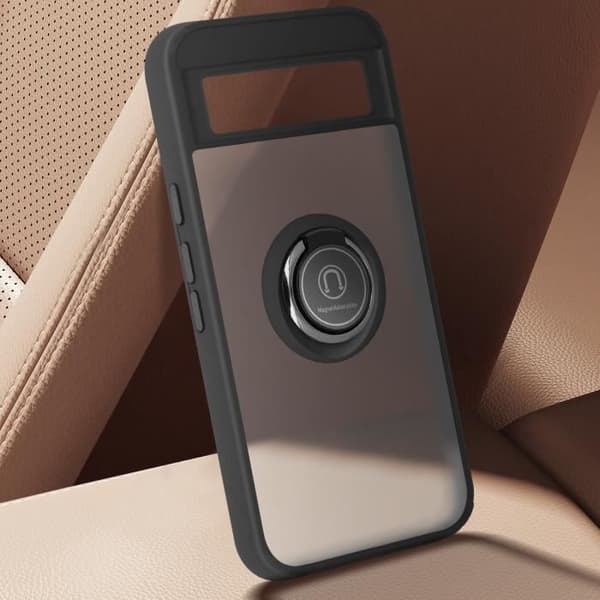 Smartphone cover - AVIZAR - Google Pixel 8A - Hårdføre - Metalring - Sort Svart