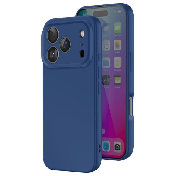 Cover - ADVARSEL - iPhone 17 Pro - Blød Silikone - Skridsikker - Soft-Touch Blå