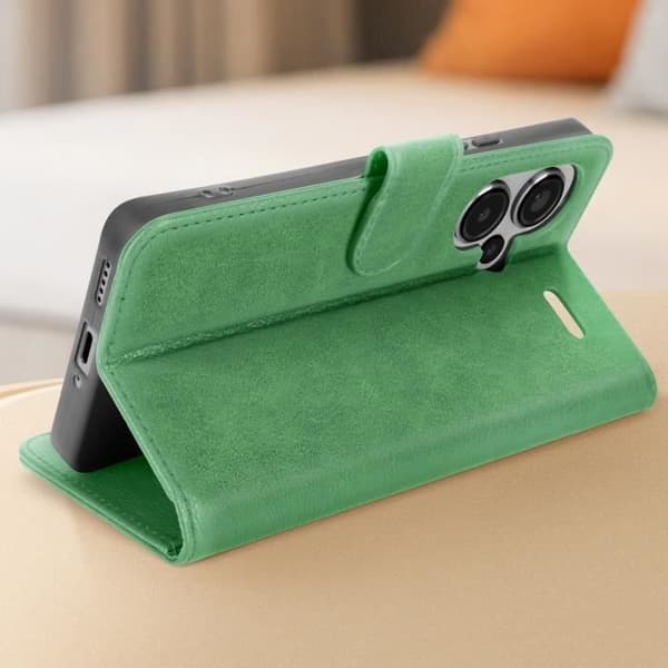 Etui til Xiaomi Redmi Note 13 Pro Plus tegnebog og videoholder Grøn Grön