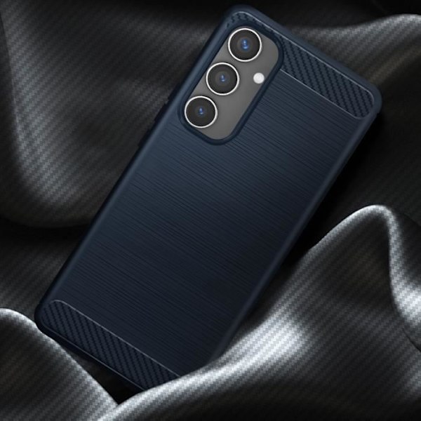 AVIZAR Samsung Galaxy A55 Flexible Carbon Effect Midnight Blue Fodral - Stötsäker förstärkta hörn Blå