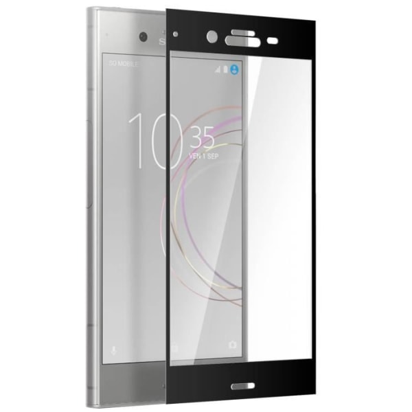 Xperia XZ1 hærdet glas skærmfilm anti-eksplosionsbeskyttelse mod ridser - sort