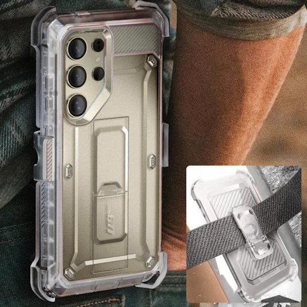 Heltäckande Skal för Samsung S25 Ultra Stötsäker Stativ Stöd Supcase Transparent Transparent
