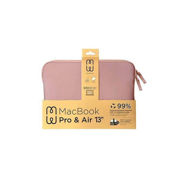 Fodral för MacBook Pro 13" - Basic Life - Skum - Rosa / Vit - 99% återvunna material - Stöt skydd Vit/rosa