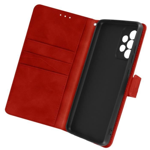 Suojakuori Samsung Galaxy A72 Crocodile Effect Flip Wallet Support Video Red