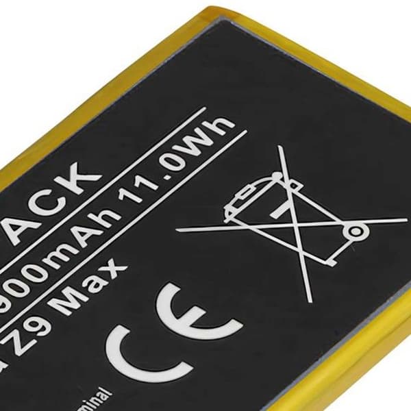 Erstatningsbatteri - AVIZAR - ZTE Nubia Z9 Max - 2900mAh - Li-Polymer - 3,8V - Sort/Guld Sort guld