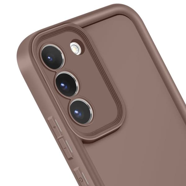 Coque - Samsung - Galaxy S22 - Silikone Blød - Soft Touch - Kamera Beskyttelse brun