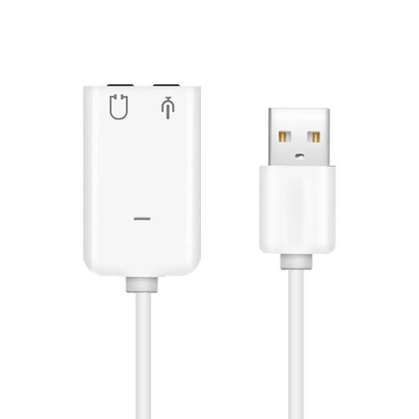 Ekstern lyddriver - Hvid - USB - Jack 3.5mm - Stereo - Nem at installere - Bred kompatibilitet