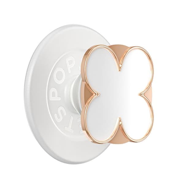 Support Smartphone PopGrip Premium Motif Emalje Kløver Solid Fastgørelse PopSockets Rosaguld Roséguld