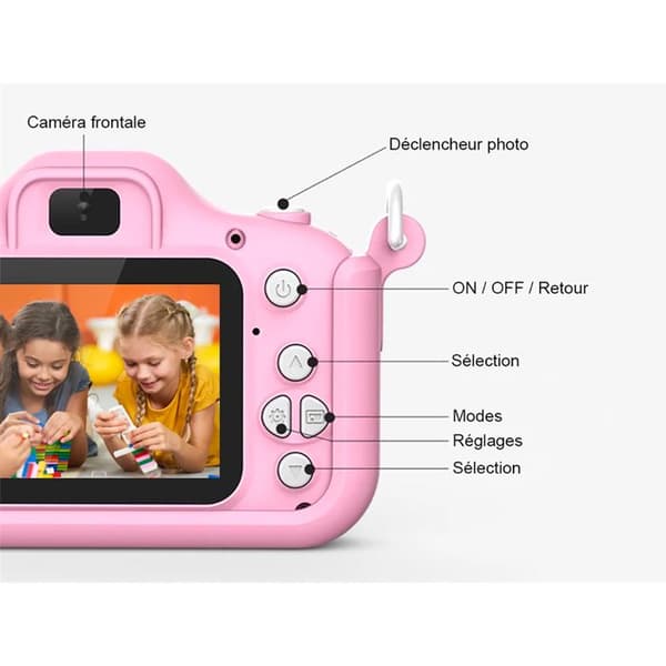 Digitalkamera - Astro Modellen - Dobbelt Objektiv - HD - Rosa Ros