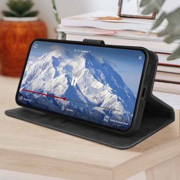 Ingenting Telefon 1 Flip Wallet Fodral Video Support Funktion Svart Svart