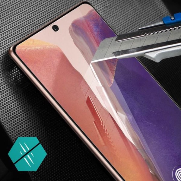 Suojakalvo - Samsung - Galaxy Note 20 - Karkaistu lasi 9H - Iskunkestävä - Ultra ohut Transparent, vit