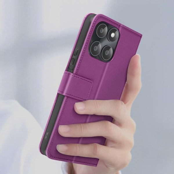 Etui til Honor X6a - AVIZAR - Essential Series - Lilla - Wallet Video Support Lila