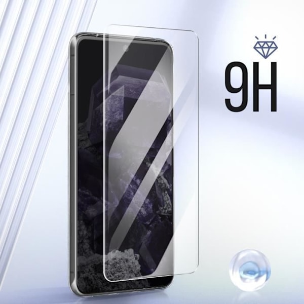 Fodral till Google Pixel 8 - AVIZAR - Silikongel och härdat glas - Genomskinlig Transparent