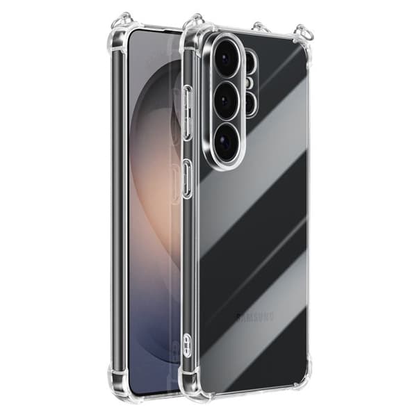 Siliconfodral för Galaxy S26 Ultra med 70 cm transparent nylonflätad snodd Vit