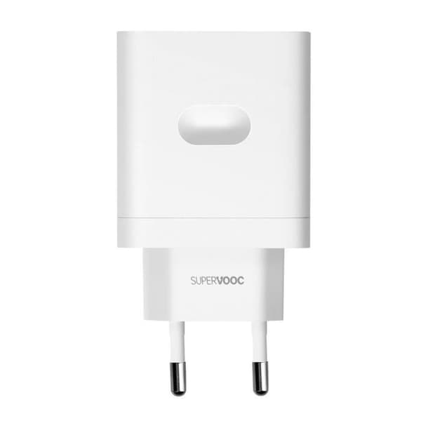 Lader - Oppo - SuperVOOC 33W - USB til USB-C - Hurtig opladning - Hvid Vit