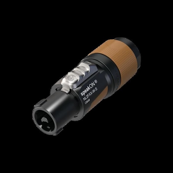 Connecteur Speakon - Neutrik - NL2FXX-W-S - 2 poler - Sort-brun - Standard for forstærker/højttaler Sort-brun