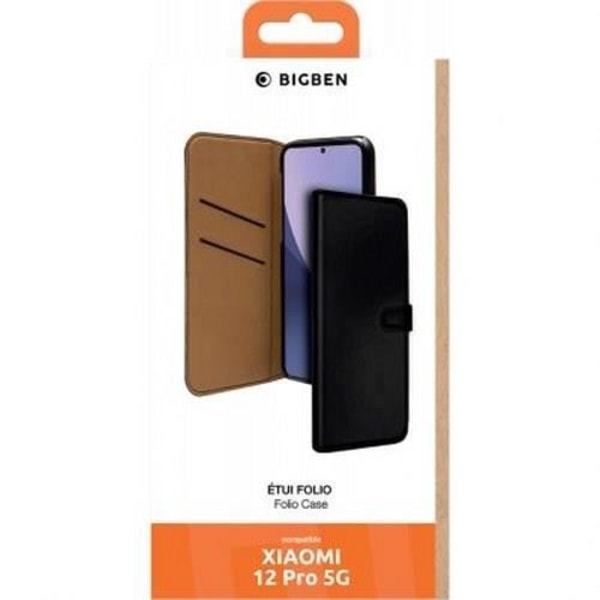 Etui til Xiaomi 12 Pro - BIGBEN CONNECTED - Folio Wallet - Magnetisk lukning - Sort Svart