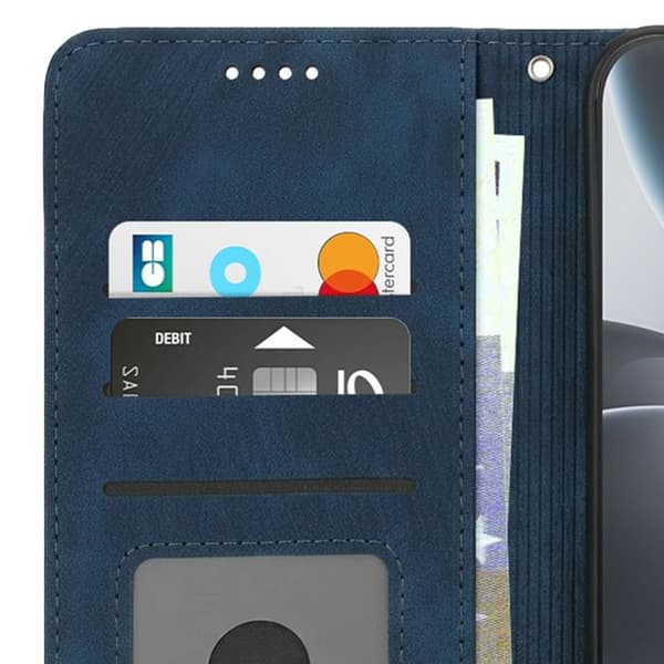 Fodral för Oppo Find X9 Pro Klassisk Folio med Kortfack och Stödfunktion Mörkblå Blå