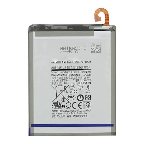 Interna batteri til Galaxy A10 og A7 2018 3300mAh model EB-BA750ABU Hvid Vit