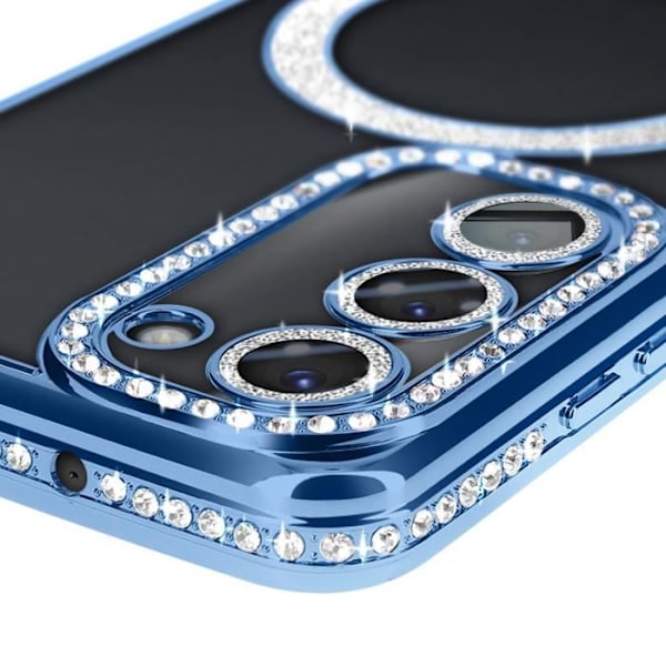 Coque - ILMOITUS - Samsung Galaxy S23 - Kova - Kimalteet - Yhteensopiva MagSafe Blå