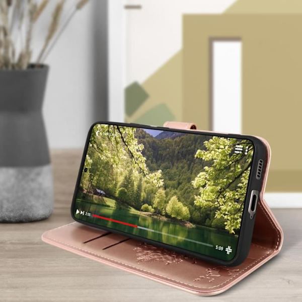 Samsung S22 kotelo - FORCELL - Mandala Tree - Täysi suoja - Rose Gold Rose guld