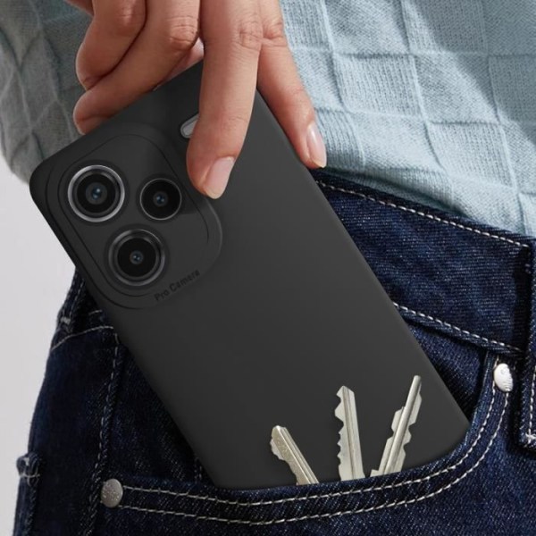 Kotelo Xiaomi Redmi Note 13 Pro Plus Silicone Matt Camera Protection Mustalle Svart