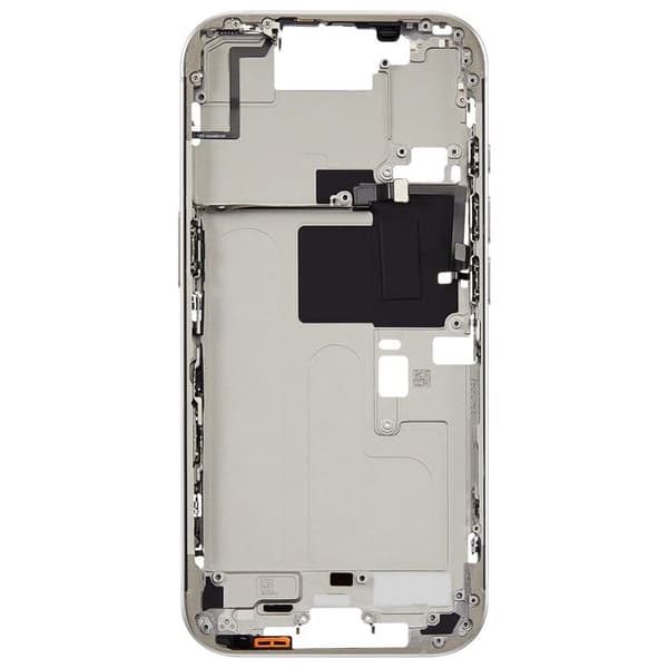 Erstatningscentralchassis til iPhone 16 Pro Max Hvid / Sort Vit