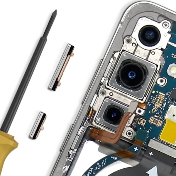 Virta- ja äänenvoimakkuuspainike Samsung Galaxy S24 ja S24 Plus Hopea Grå