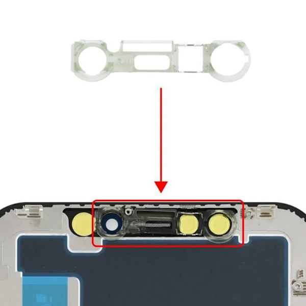 Etukameratuki, sisäinen kaiutin ja anturit iPhone X Transparentille Transparent