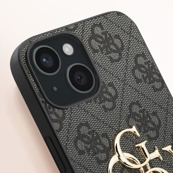 iPhone 15 Suojakuori Tarkat Leikkaukset ja Korotetut Reunat Guess Musta Svart