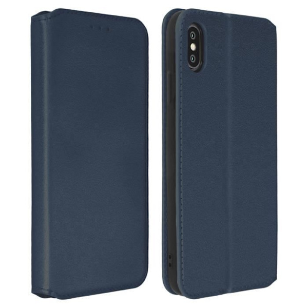 iPhone XS Max - BRÄND - Folio-suojus - Ekologinen nahka - Tukitoiminto - Korttipidike tummansininen Midnattsblå